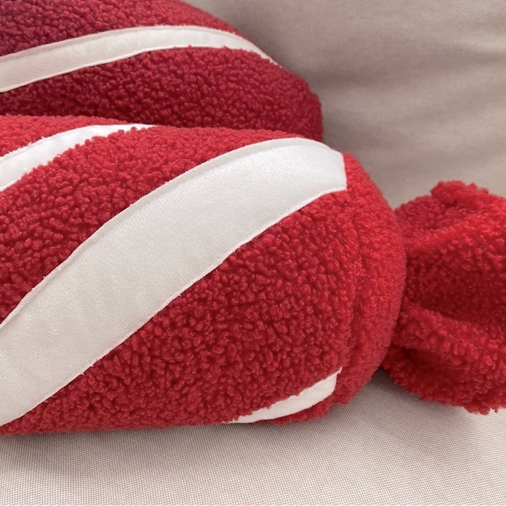 Peppermint Twist Christmas Pillow, Red & White, 17”
